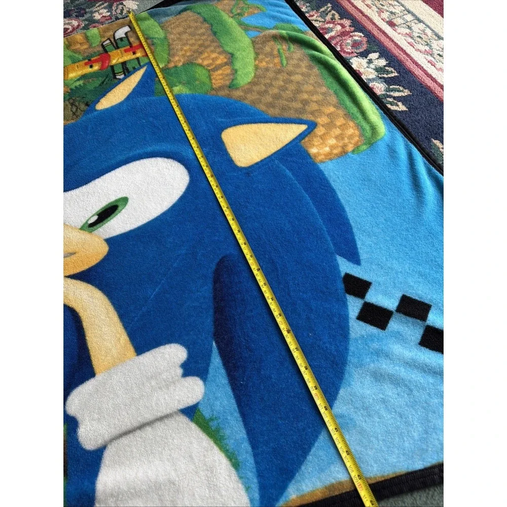 SONIC The Hedgehog Vibrant Fleece Blue Blanket approx 44